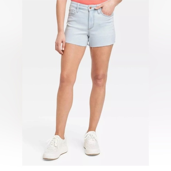 Universal Thread Pants - Universal Thread 3” Light Vintage Wash Denim Cutoff Shorts Hi Rise Stretch Sz 26